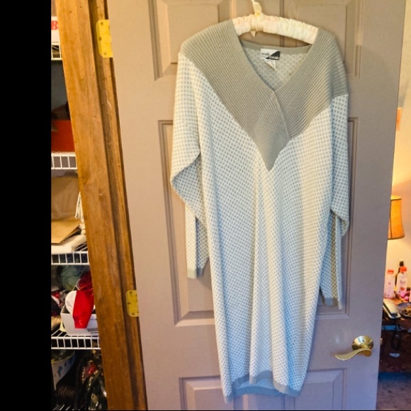Vintage 1980s Cozy Grey Sweater Dress - Picture 3 of 6